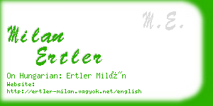 milan ertler business card